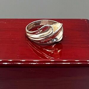 Sterling Silver Ring Band‎ Abstract Modernist Design Statement Jewelry